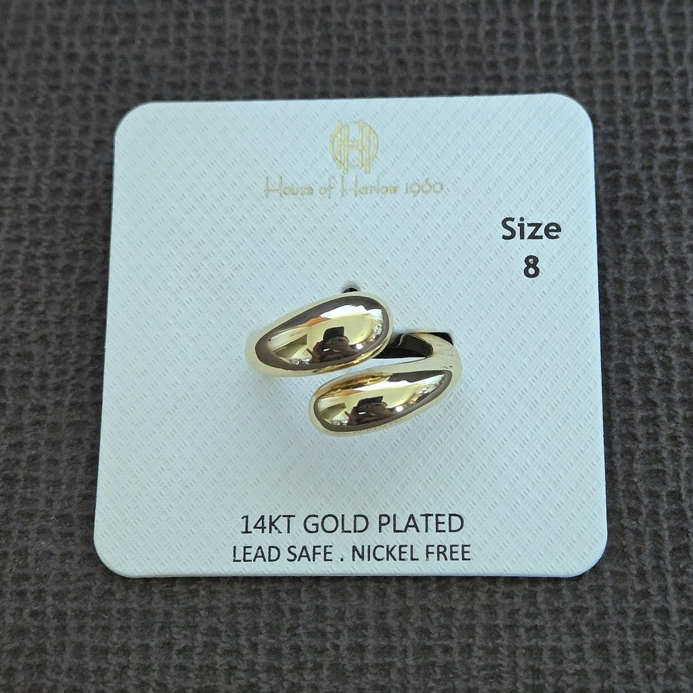 House🏠 of Harlow 1960 Gold💛 Raindrops💧 Bypass Ring💍 - Picture 1 of 15